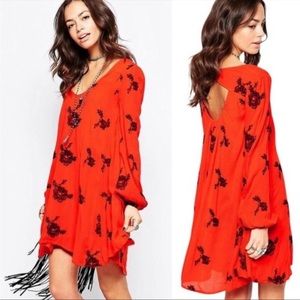 Free People l Emma Long Sleeve Embroidered Dress Size Small